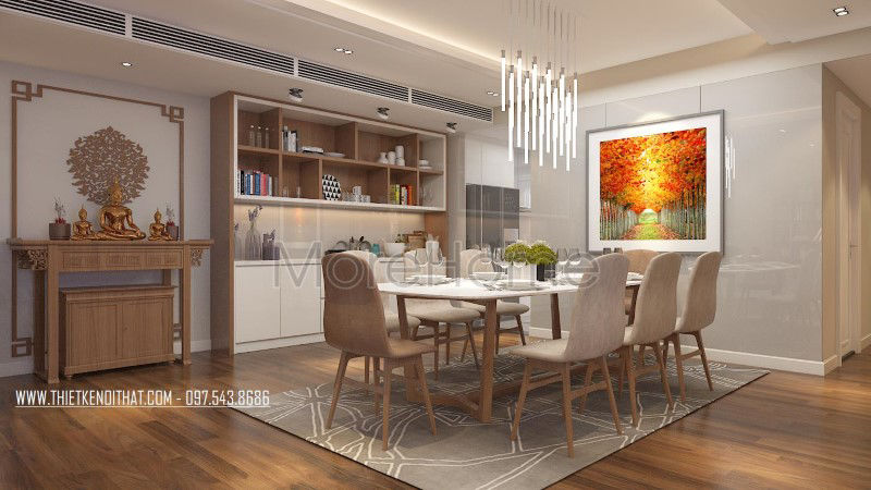 Thiết kế tủ thờ đứng gỗ tần bì - gỗ sồi